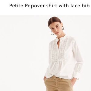 J Crew poplin bib top.